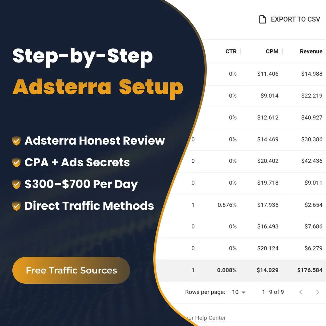 Adsterra + Monetag Full Course: Earn $300+ Per Day